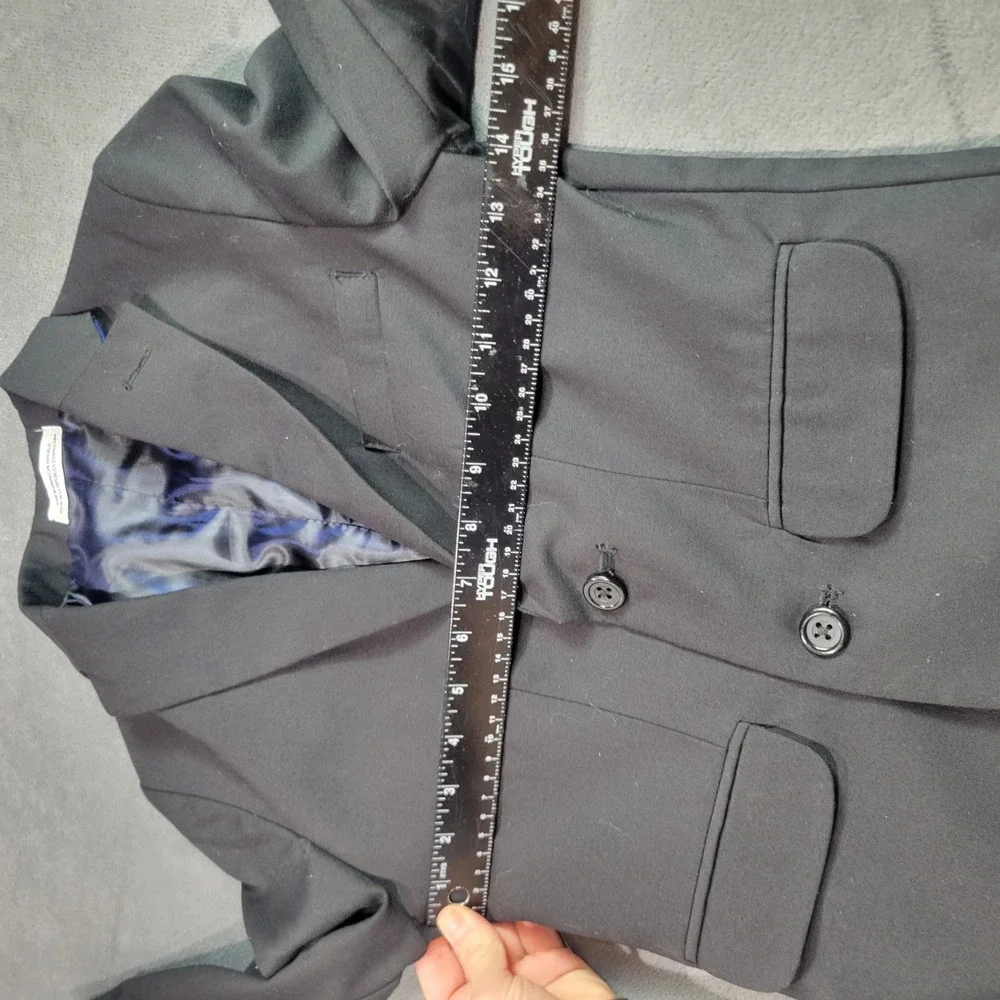 IZOD Boys Black 2 Piece‎ Suit Set Blazer Pants Wool Blend Size 8 IZ35700R-215